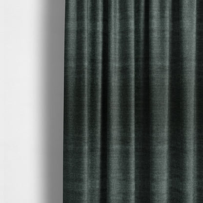 Muse Aged Finish Effect Soft Velvet Upholstery Furnishing Fabric Black Colour - Made To Measure Curtains