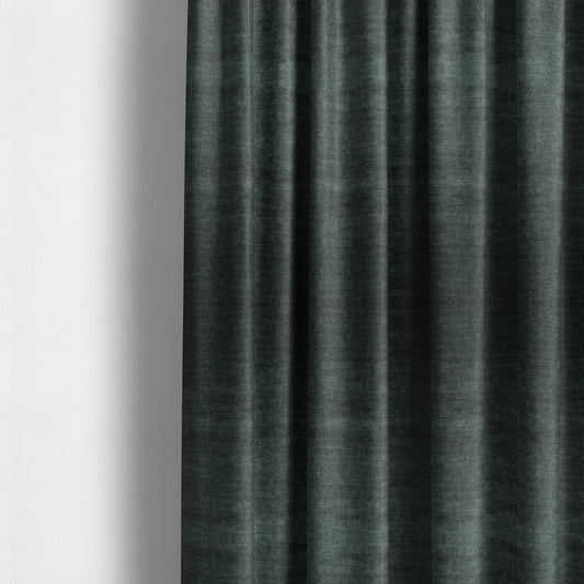 Muse Aged Finish Effect Soft Velvet Upholstery Furnishing Fabric Black Colour - Made To Measure Curtains