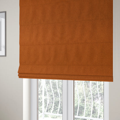 Nepal Basketweave Soft Velour Textured Upholstery Furnishing Fabric Orange Colour - Roman Blinds