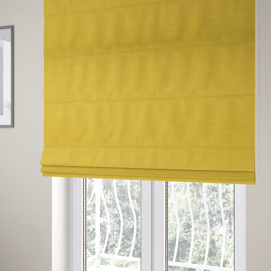 Natural Flat Weave Plain Upholstery Fabric In Yellow Colour - Roman Blinds