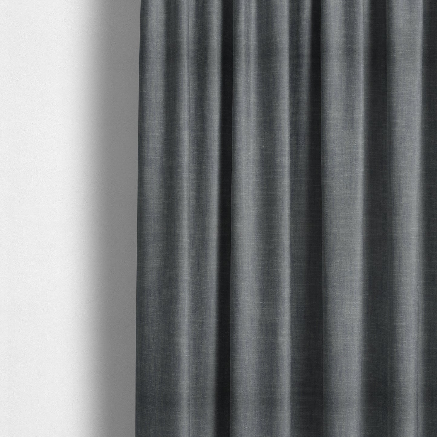 Natural Flat Weave Plain Upholstery Fabric In Navy Blue Colour - Made To Measure Curtains