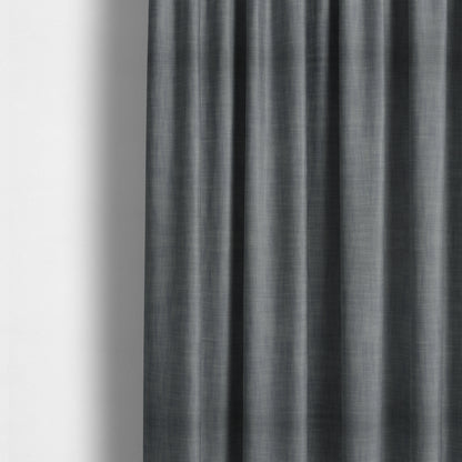 Natural Flat Weave Plain Upholstery Fabric In Navy Blue Colour - Made To Measure Curtains