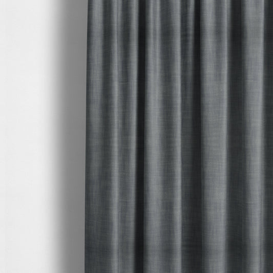 Natural Flat Weave Plain Upholstery Fabric In Navy Blue Colour - Made To Measure Curtains