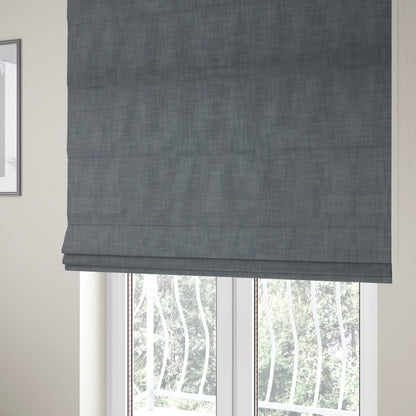 Natural Flat Weave Plain Upholstery Fabric In Navy Blue Colour - Roman Blinds