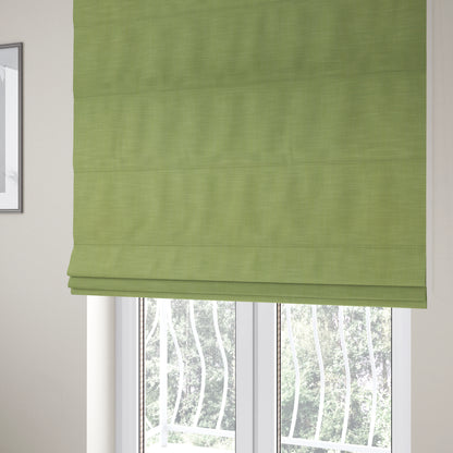 Natural Flat Weave Plain Upholstery Fabric In Lime Green Colour - Roman Blinds