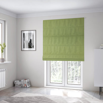 Natural Flat Weave Plain Upholstery Fabric In Lime Green Colour - Roman Blinds