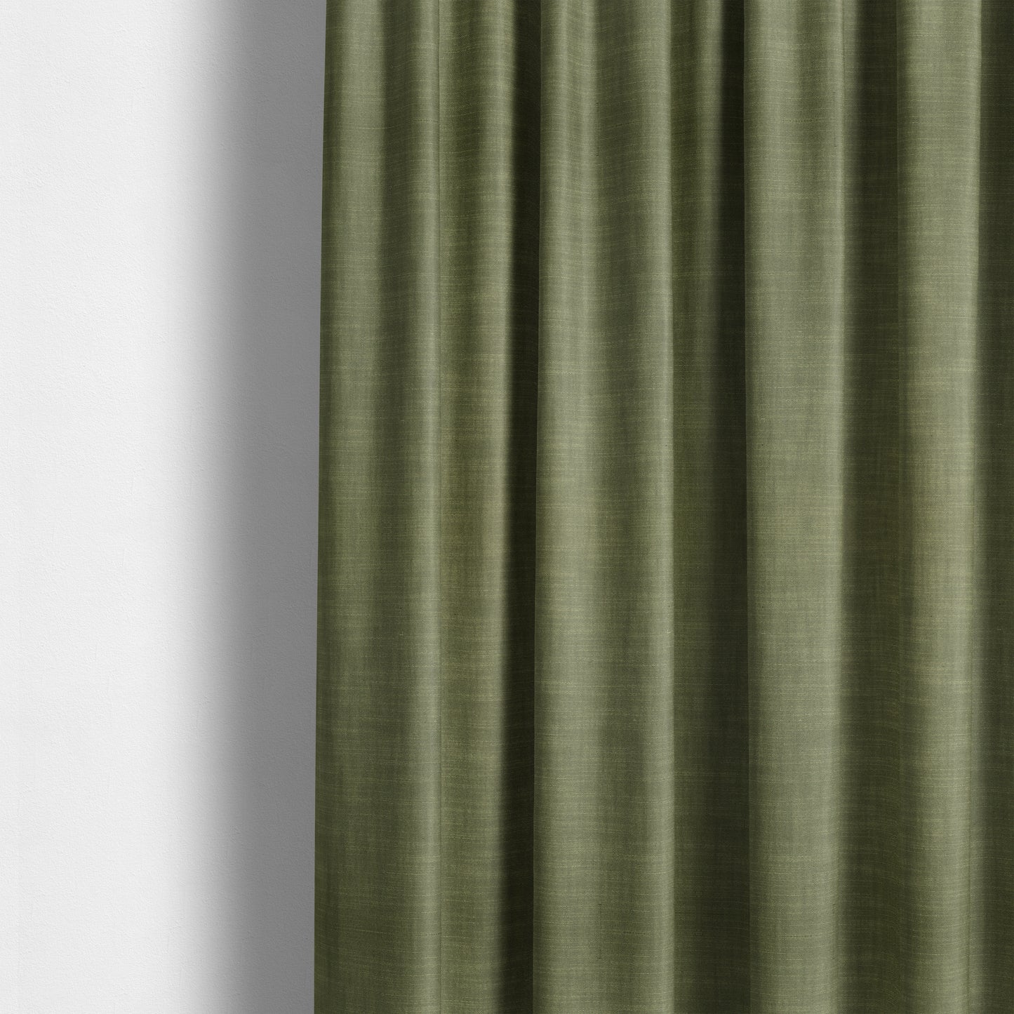 Natural Flat Weave Plain Upholstery Fabric In Green Colour - Made To Measure Curtains