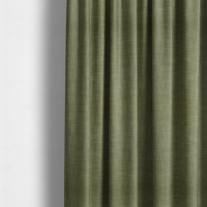 Natural Flat Weave Plain Upholstery Fabric In Green Colour - Made To Measure Curtains