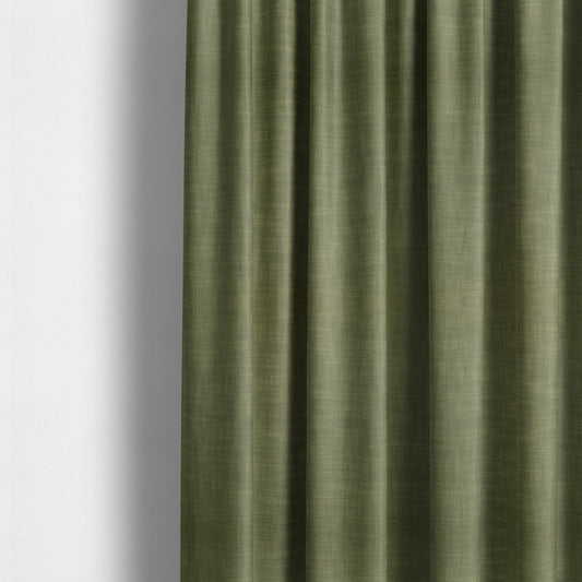 Natural Flat Weave Plain Upholstery Fabric In Green Colour - Made To Measure Curtains