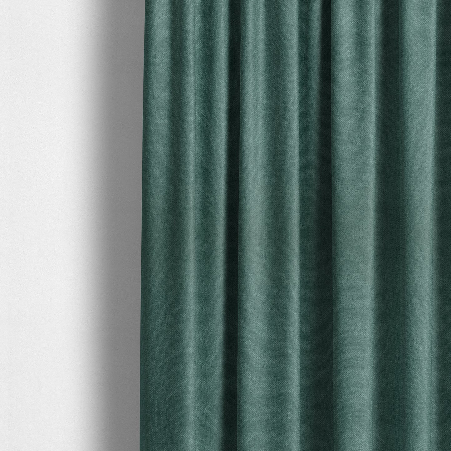 Nepal Basketweave Soft Velour Textured Upholstery Furnishing Fabric Teal Colour - Made To Measure Curtains