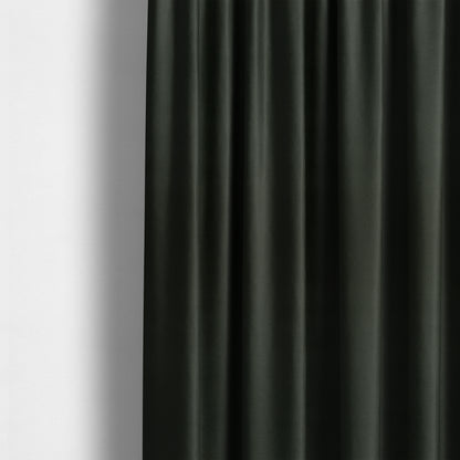 Nepal Basketweave Soft Velour Textured Upholstery Furnishing Fabric Black Colour - Made To Measure Curtains