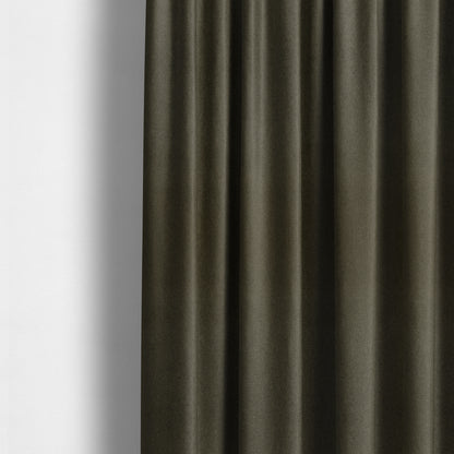 Nepal Basketweave Soft Velour Textured Upholstery Furnishing Fabric Brown Colour - Made To Measure Curtains