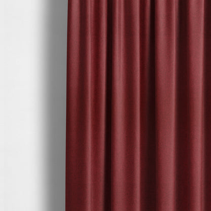 Nepal Basketweave Soft Velour Textured Upholstery Furnishing Fabric Wine Colour - Made To Measure Curtains