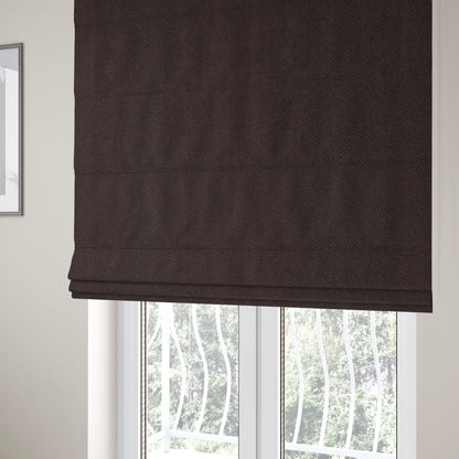 Norbury Dotted Effect Soft Textured Corduroy Upholstery Furnishings Fabric Chocolate Colour - Roman Blinds