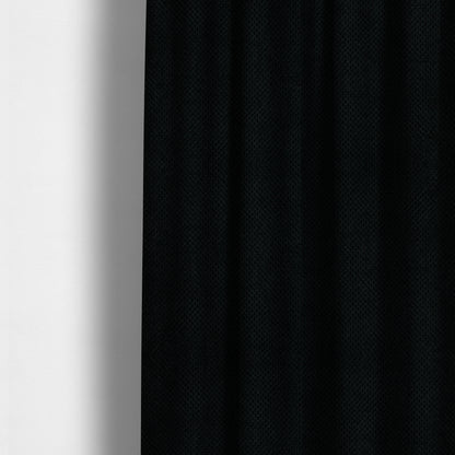 Norbury Dotted Effect Soft Textured Corduroy Upholstery Furnishings Fabric Black Colour - Made To Measure Curtains