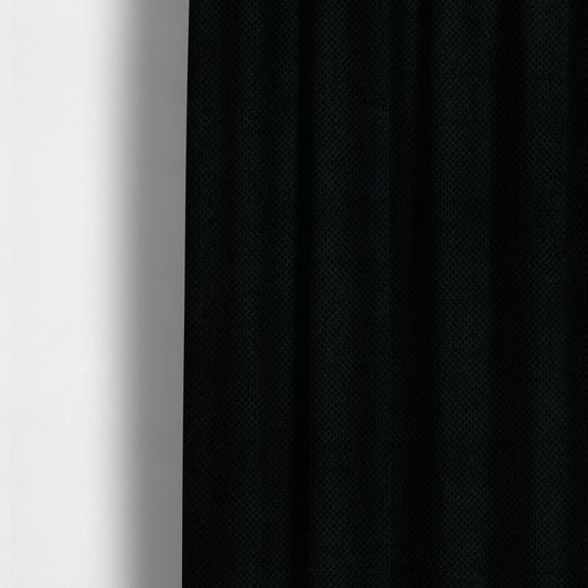 Norbury Dotted Effect Soft Textured Corduroy Upholstery Furnishings Fabric Black Colour - Made To Measure Curtains