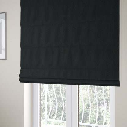 Norbury Dotted Effect Soft Textured Corduroy Upholstery Furnishings Fabric Black Colour - Roman Blinds