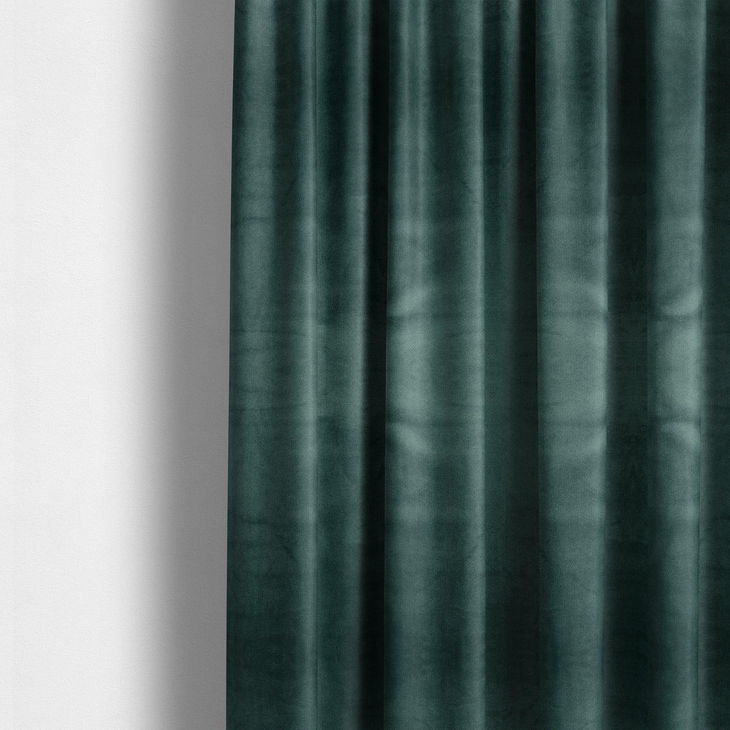 Oscar Deep Pile Plain Chenille Velvet Material Teal Colour Upholstery Fabric - Made To Measure Curtains