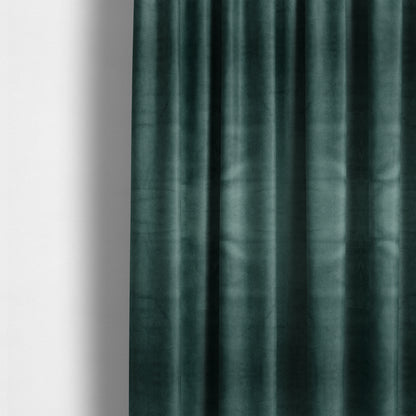 Oscar Deep Pile Plain Chenille Velvet Material Teal Colour Upholstery Fabric - Made To Measure Curtains