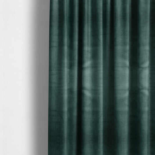 Oscar Deep Pile Plain Chenille Velvet Material Teal Colour Upholstery Fabric - Made To Measure Curtains