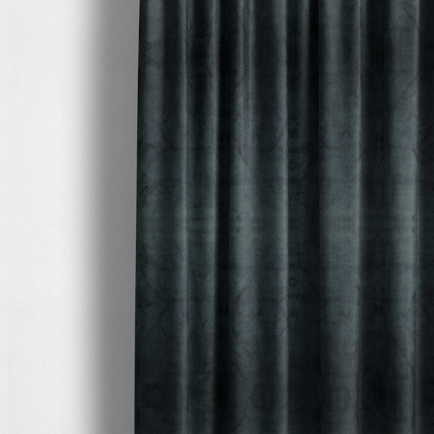 Oscar Deep Pile Plain Chenille Velvet Material Black Colour Upholstery Fabric - Made To Measure Curtains