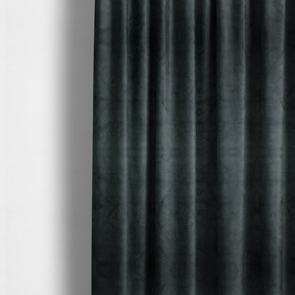 Oscar Deep Pile Plain Chenille Velvet Material Black Colour Upholstery Fabric - Made To Measure Curtains