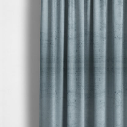 Oscar Deep Pile Plain Chenille Velvet Material Cornflower Blue Colour Upholstery Fabric - Made To Measure Curtains