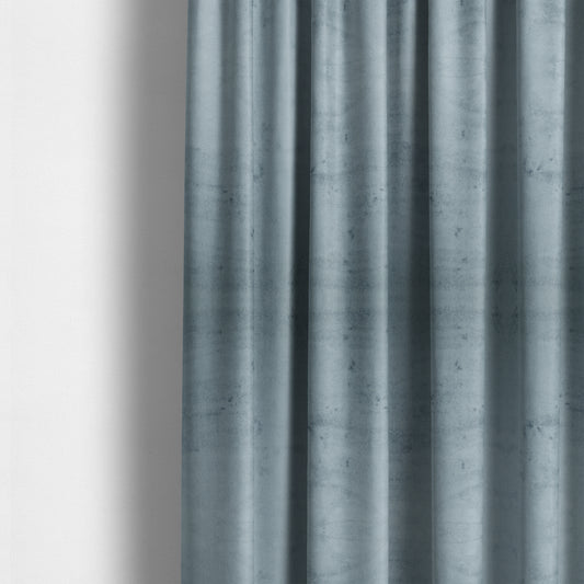 Oscar Deep Pile Plain Chenille Velvet Material Cornflower Blue Colour Upholstery Fabric - Made To Measure Curtains