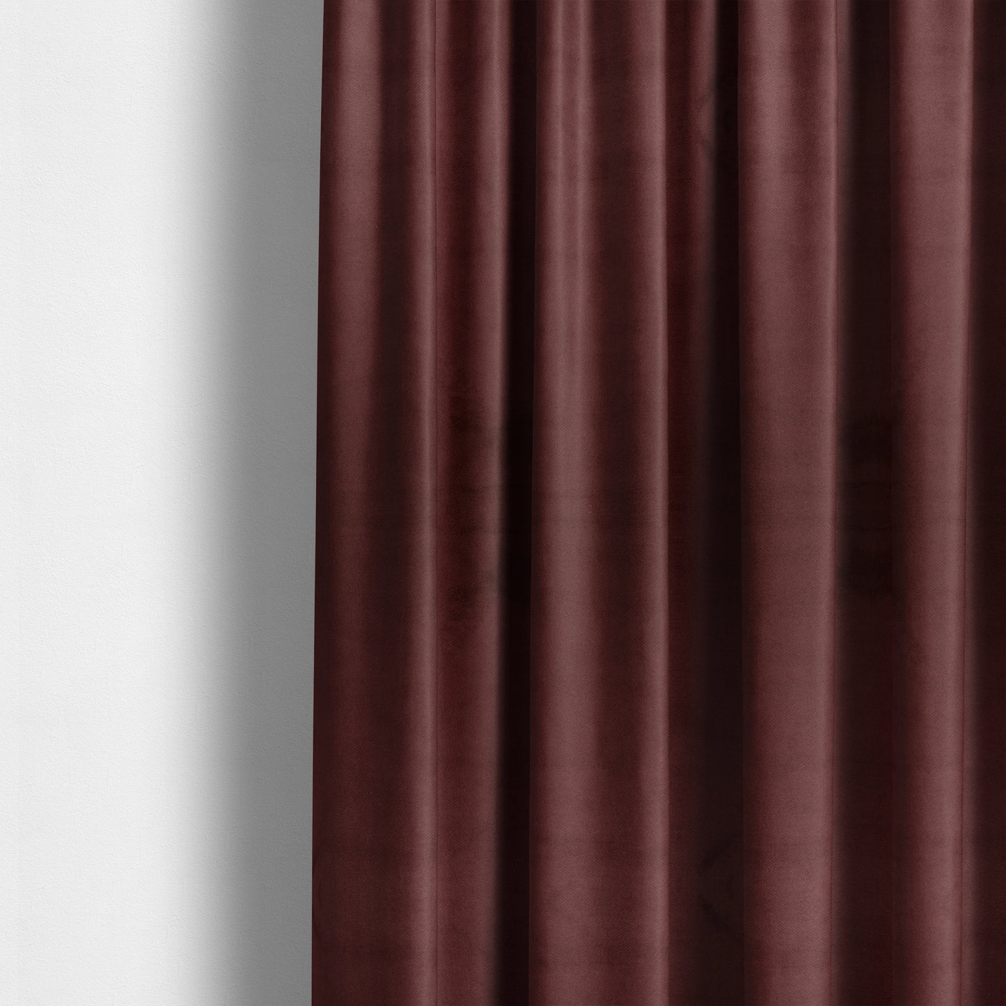 Oscar Deep Pile Plain Chenille Velvet Material Ruby Red Colour Upholstery Fabric - Made To Measure Curtains