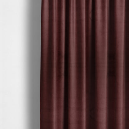 Oscar Deep Pile Plain Chenille Velvet Material Ruby Red Colour Upholstery Fabric - Made To Measure Curtains