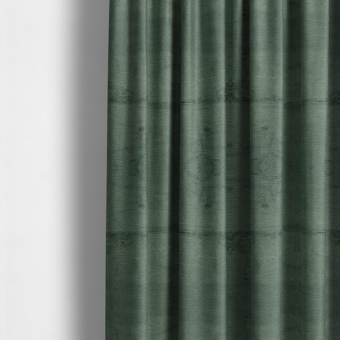 Oscar Deep Pile Plain Chenille Velvet Material Army Green Colour Upholstery Fabric - Made To Measure Curtains