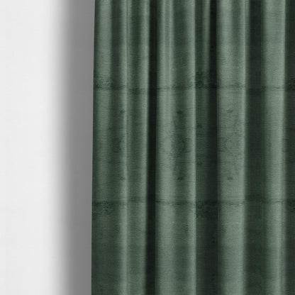 Oscar Deep Pile Plain Chenille Velvet Material Army Green Colour Upholstery Fabric - Made To Measure Curtains