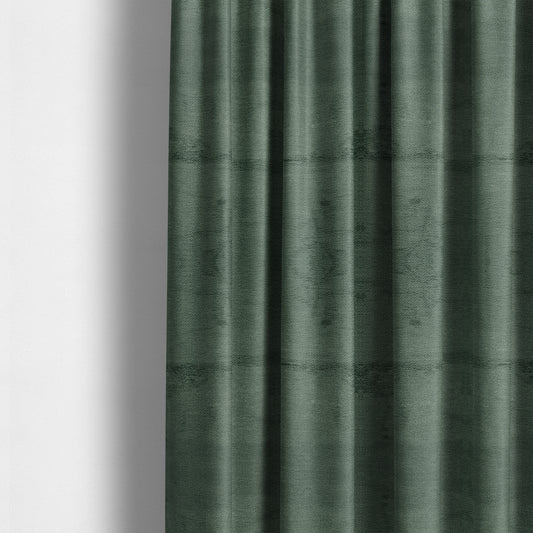 Oscar Deep Pile Plain Chenille Velvet Material Army Green Colour Upholstery Fabric - Made To Measure Curtains