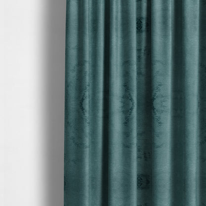 Oscar Deep Pile Plain Chenille Velvet Material Blue Teal Colour Upholstery Fabric - Made To Measure Curtains