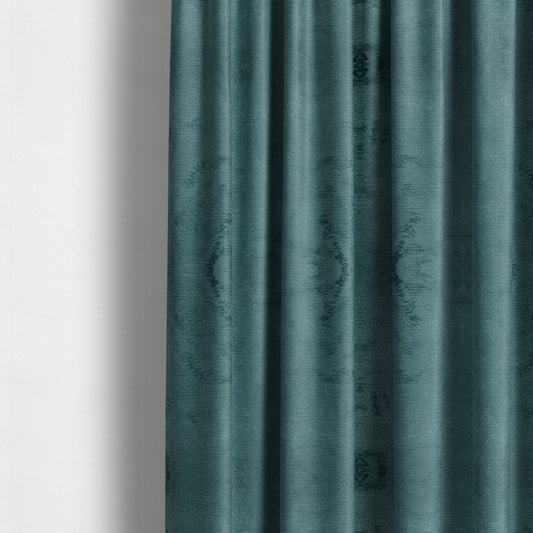 Oscar Deep Pile Plain Chenille Velvet Material Blue Teal Colour Upholstery Fabric - Made To Measure Curtains