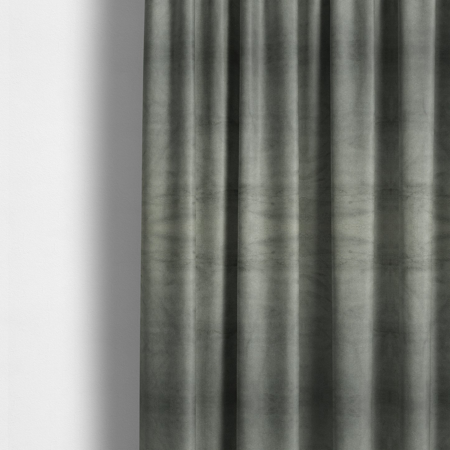 Oscar Deep Pile Plain Chenille Velvet Material Grey Colour Upholstery Fabric - Made To Measure Curtains