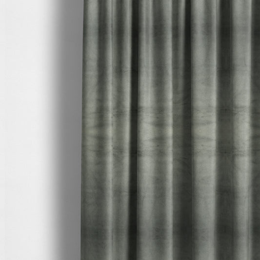 Oscar Deep Pile Plain Chenille Velvet Material Grey Colour Upholstery Fabric - Made To Measure Curtains