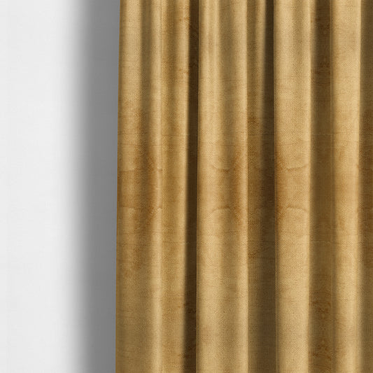 Oscar Deep Pile Plain Chenille Velvet Material Sunflower Yellow Colour Upholstery Fabric - Made To Measure Curtains