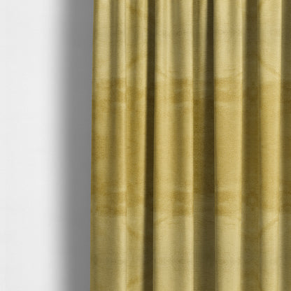 Oscar Deep Pile Plain Chenille Velvet Material Lemon Yellow Colour Upholstery Fabric - Made To Measure Curtains