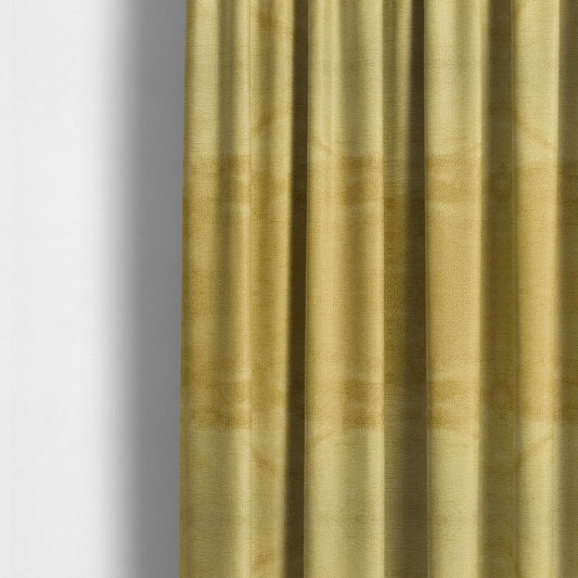 Oscar Deep Pile Plain Chenille Velvet Material Lemon Yellow Colour Upholstery Fabric - Made To Measure Curtains