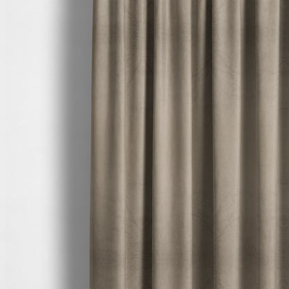 Oscar Deep Pile Plain Chenille Velvet Material Brown Colour Upholstery Fabric - Made To Measure Curtains