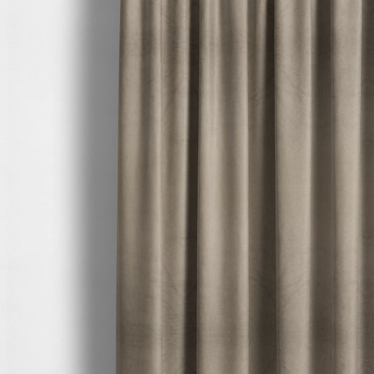 Oscar Deep Pile Plain Chenille Velvet Material Brown Colour Upholstery Fabric - Made To Measure Curtains