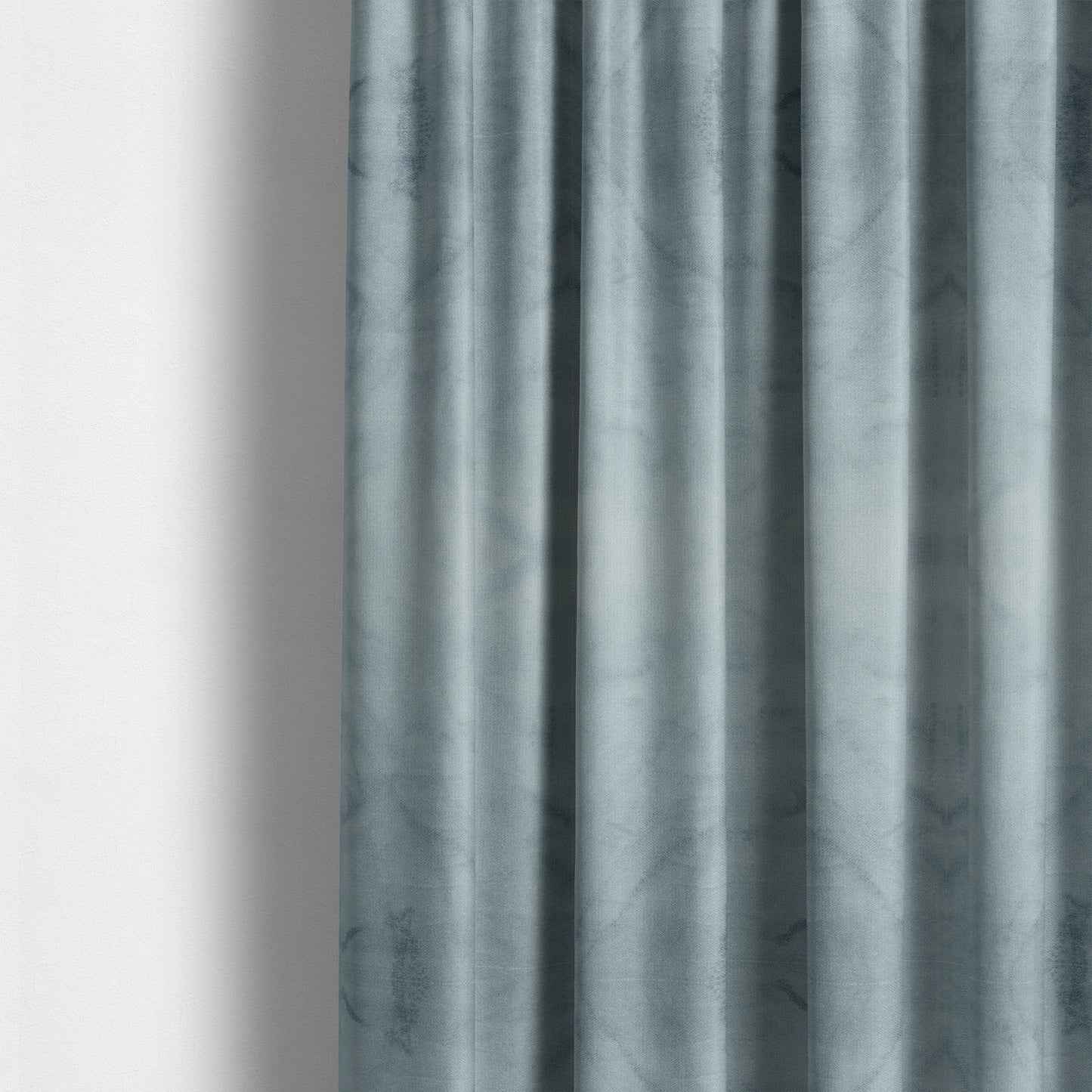 Oscar Deep Pile Plain Chenille Velvet Material Sky Blue Colour Upholstery Fabric - Made To Measure Curtains