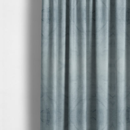 Oscar Deep Pile Plain Chenille Velvet Material Sky Blue Colour Upholstery Fabric - Made To Measure Curtains