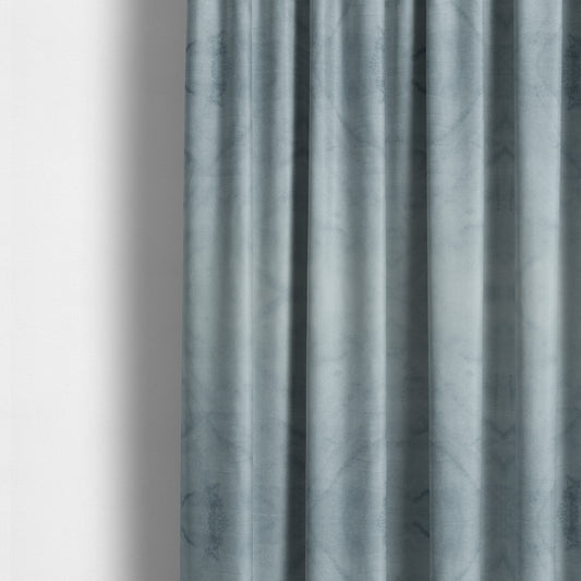 Oscar Deep Pile Plain Chenille Velvet Material Sky Blue Colour Upholstery Fabric - Made To Measure Curtains