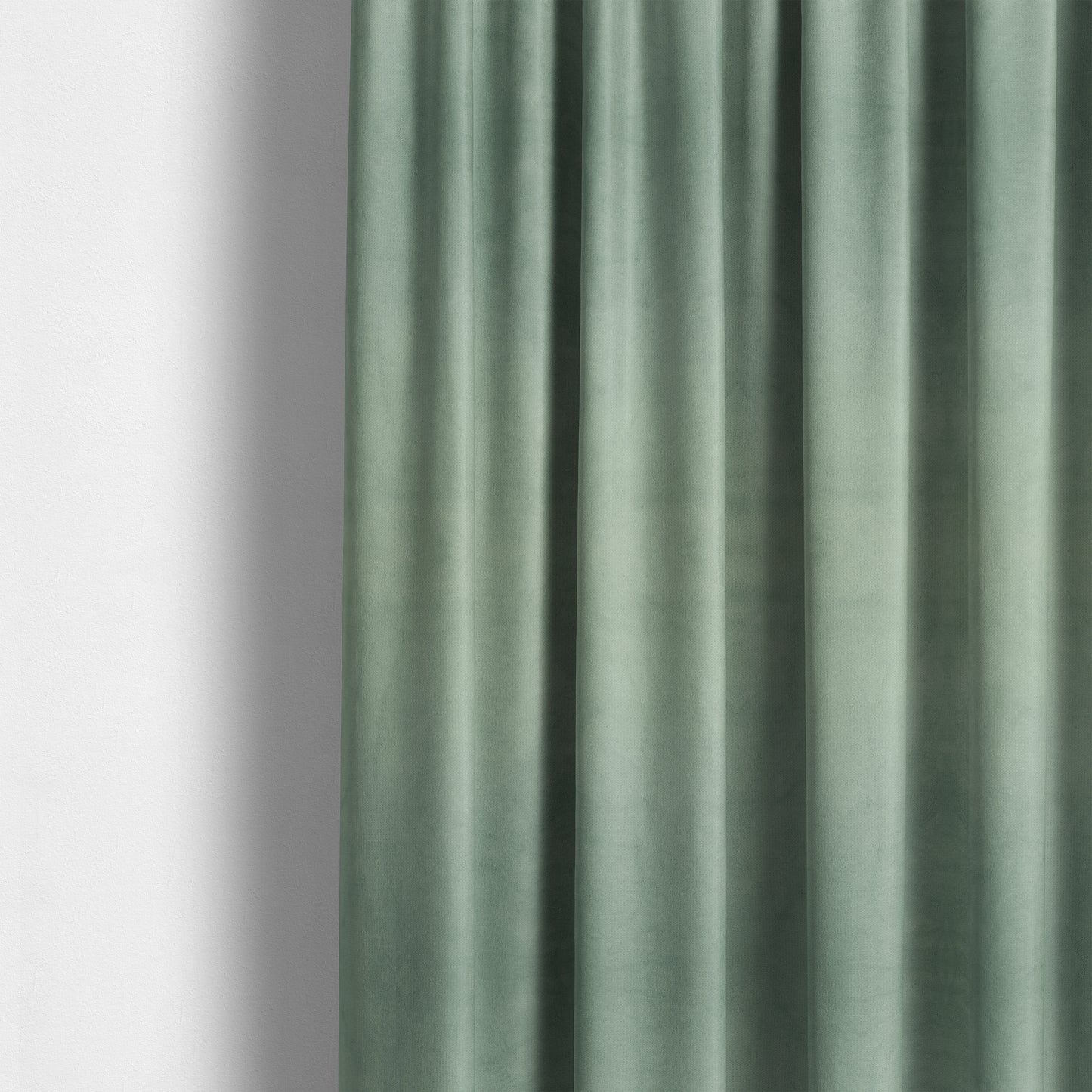 Oscar Deep Pile Plain Chenille Velvet Material Green Mint Colour Upholstery Fabric - Made To Measure Curtains