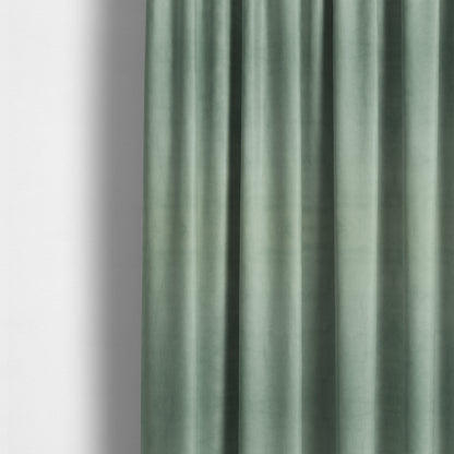 Oscar Deep Pile Plain Chenille Velvet Material Green Mint Colour Upholstery Fabric - Made To Measure Curtains