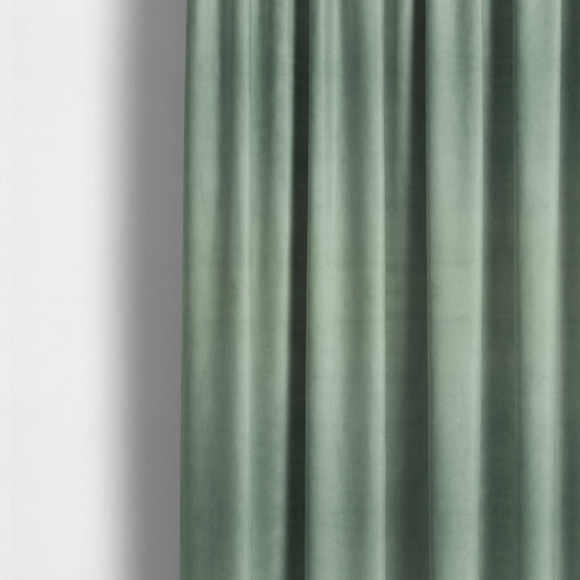 Oscar Deep Pile Plain Chenille Velvet Material Green Mint Colour Upholstery Fabric - Made To Measure Curtains