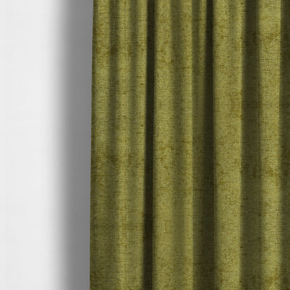 Otley Softy Shiny Chenille Upholstery Furnishing Fabric In Lime Green Colour - Made To Measure Curtains