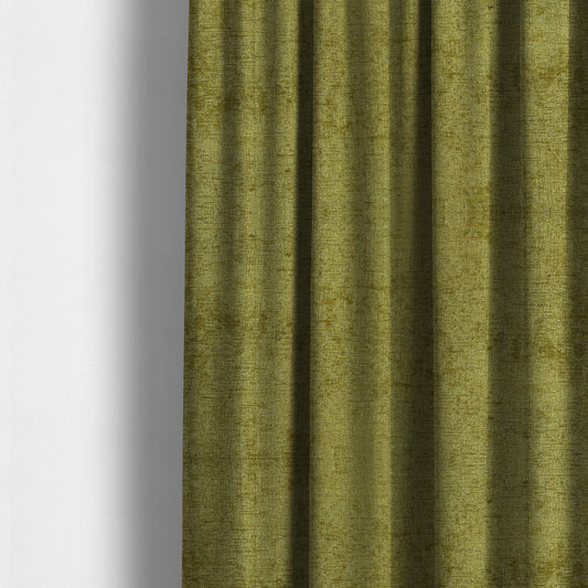 Otley Softy Shiny Chenille Upholstery Furnishing Fabric In Lime Green Colour - Made To Measure Curtains